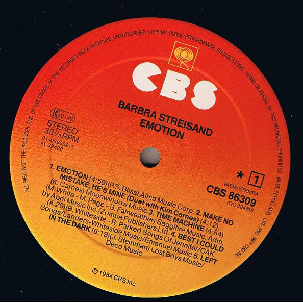 Barbra Streisand : Emotion (LP, Album)
