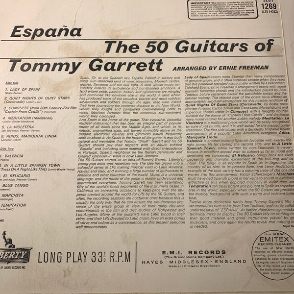 The 50 Guitars Of Tommy Garrett : Espana (LP, Album)