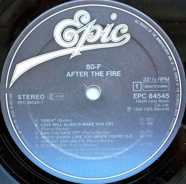 After The Fire : 80-f (LP, Album)