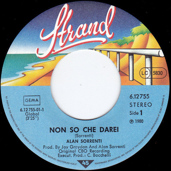Alan Sorrenti : Non So Che Darei (7", Single)